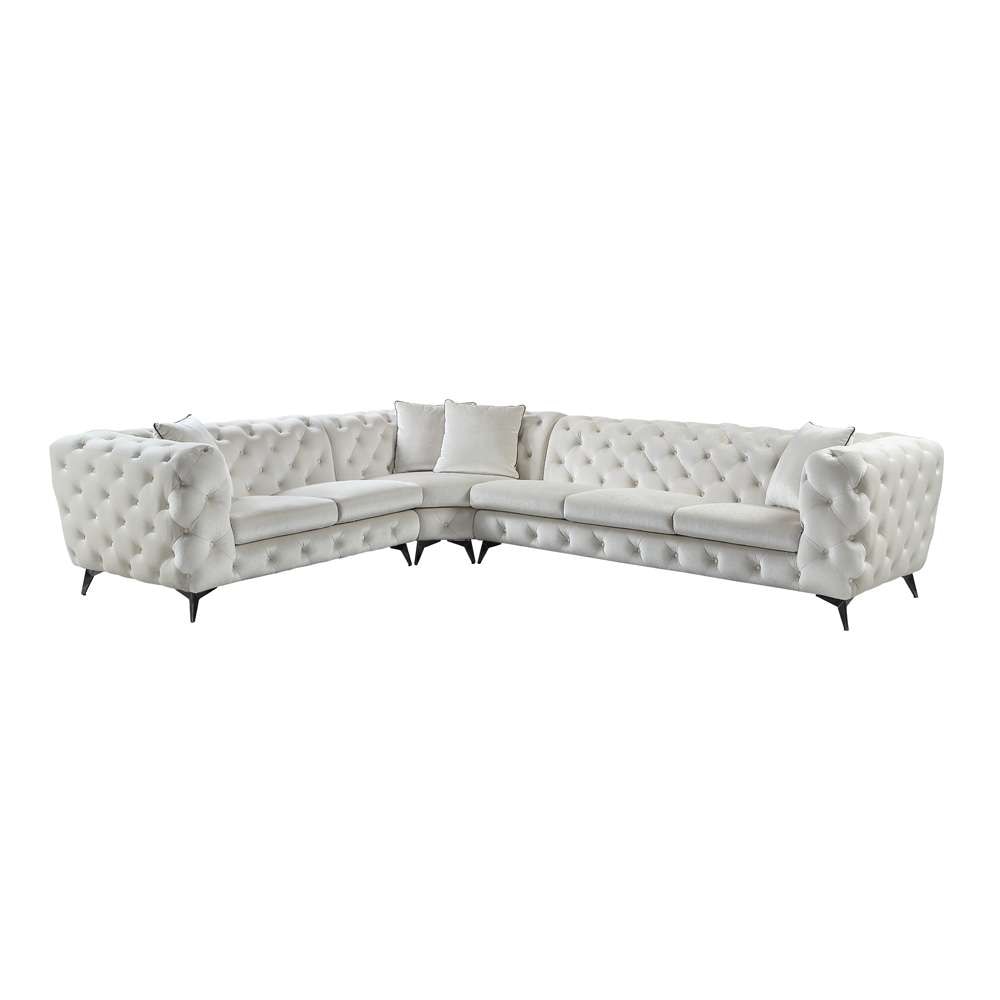 ACME Furniture - Atronia Sectional Sofa w/4 Pillows - Beige - LV01160 veiw 2