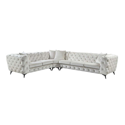 ACME Furniture - Atronia Sectional Sofa w/4 Pillows - Beige - LV01160 veiw 2