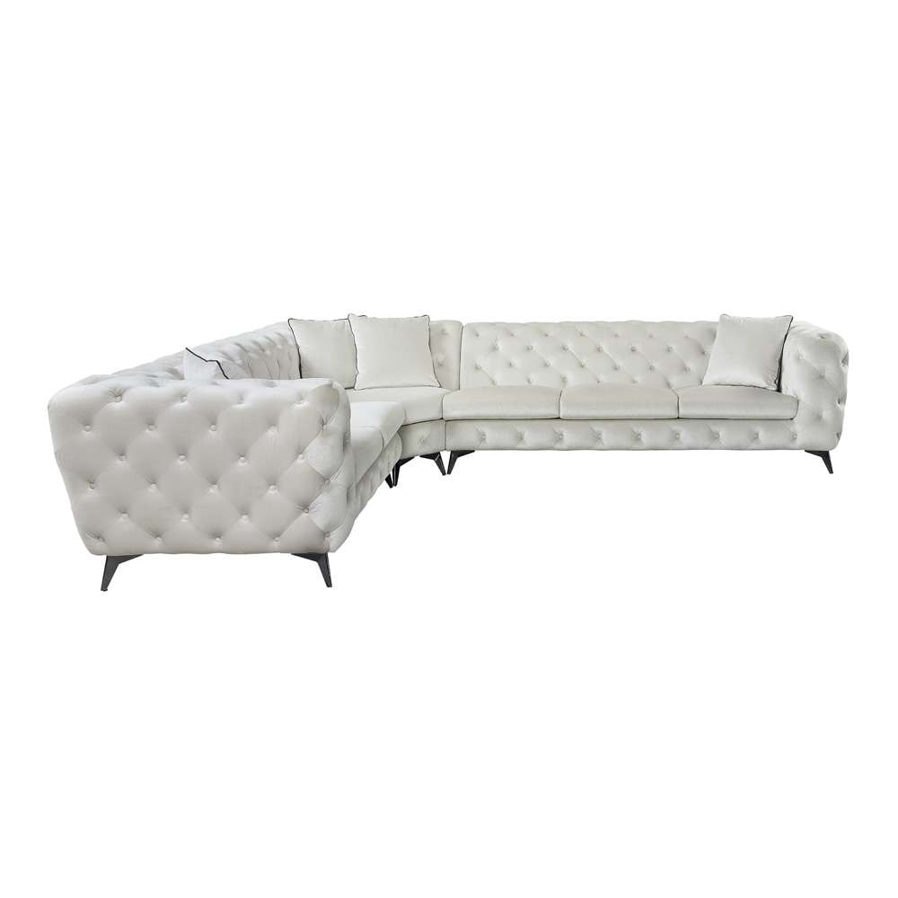 ACME Furniture - Atronia Sectional Sofa w/4 Pillows - Beige - LV01160 veiw 3