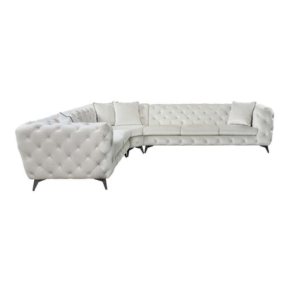 ACME Furniture - Atronia Sectional Sofa w/4 Pillows - Beige - LV01160 veiw 3