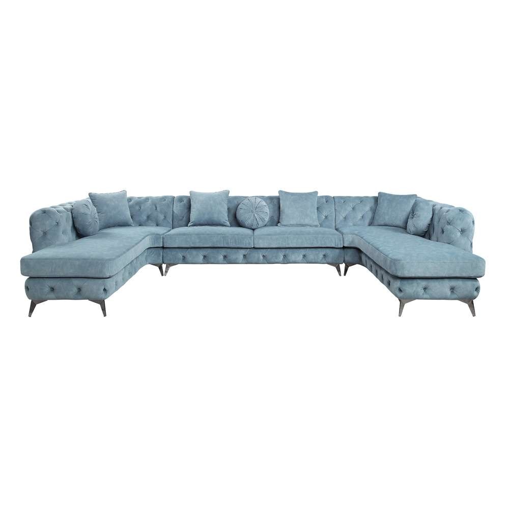 ACME Furniture - Atronia Sectional Sofa w/7 Pillows - Dusty Blue - LV01161 veiw 3