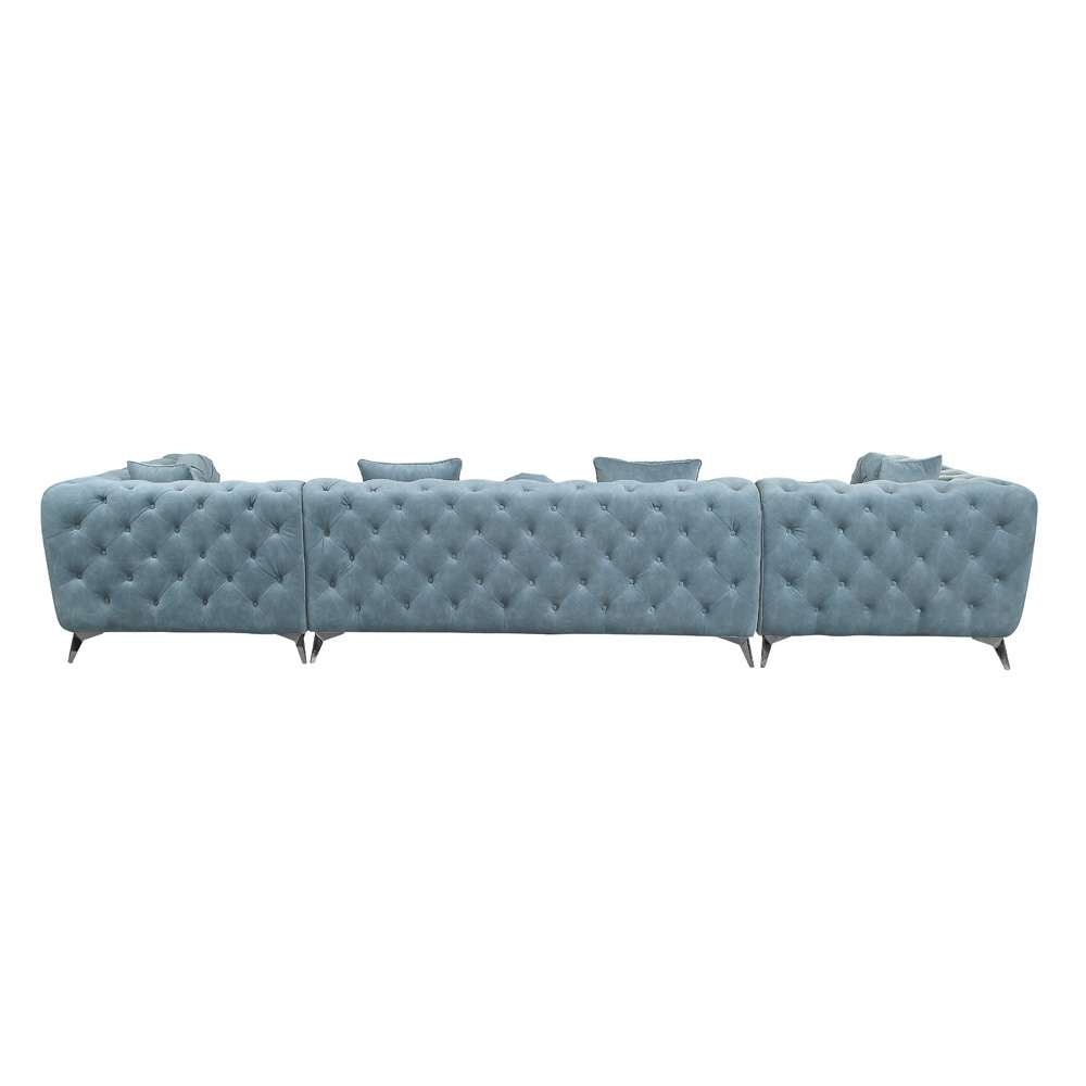 ACME Furniture - Atronia Sectional Sofa w/7 Pillows - Dusty Blue - LV01161 veiw 5