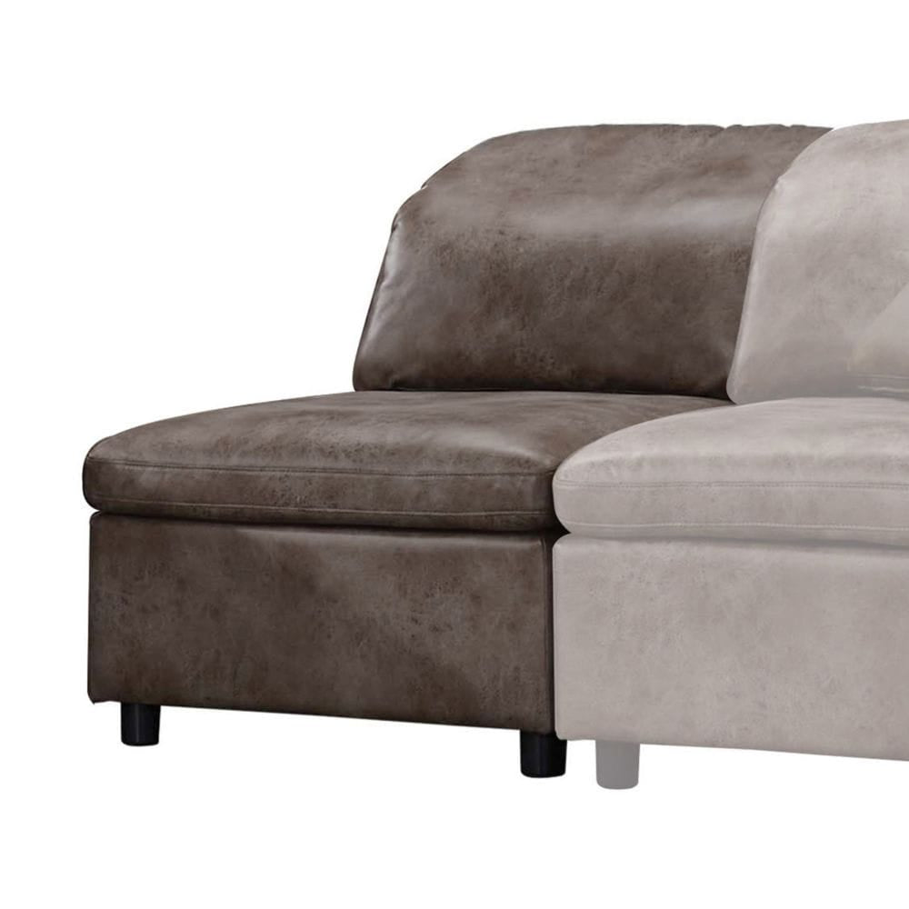 ACME Furniture - Audrey - Modular - Armless Chair - Two Tone Brown Stone Polished Microfiber - 55107 view 1