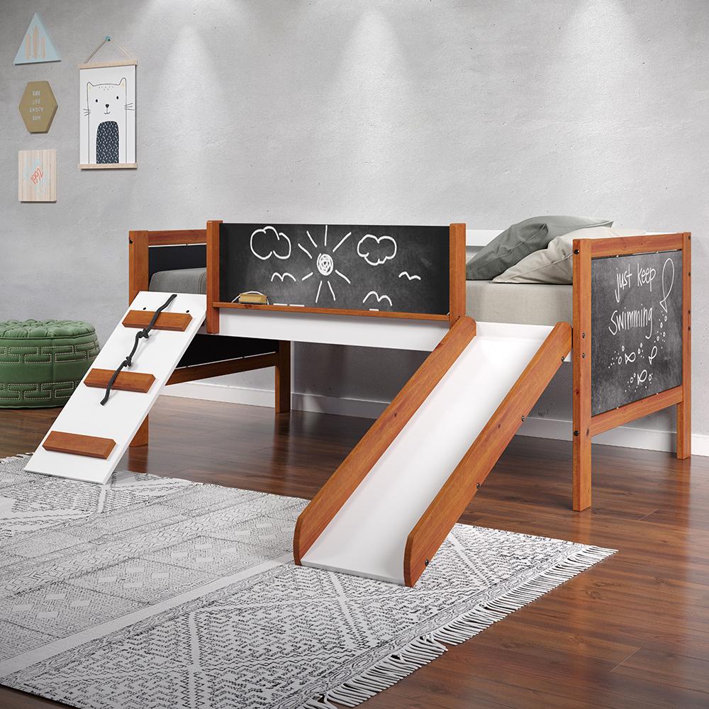 ACME Furniture - Aurea Twin Loft Bed - Cherry Oak & White Finish - BD01409 veiw 1