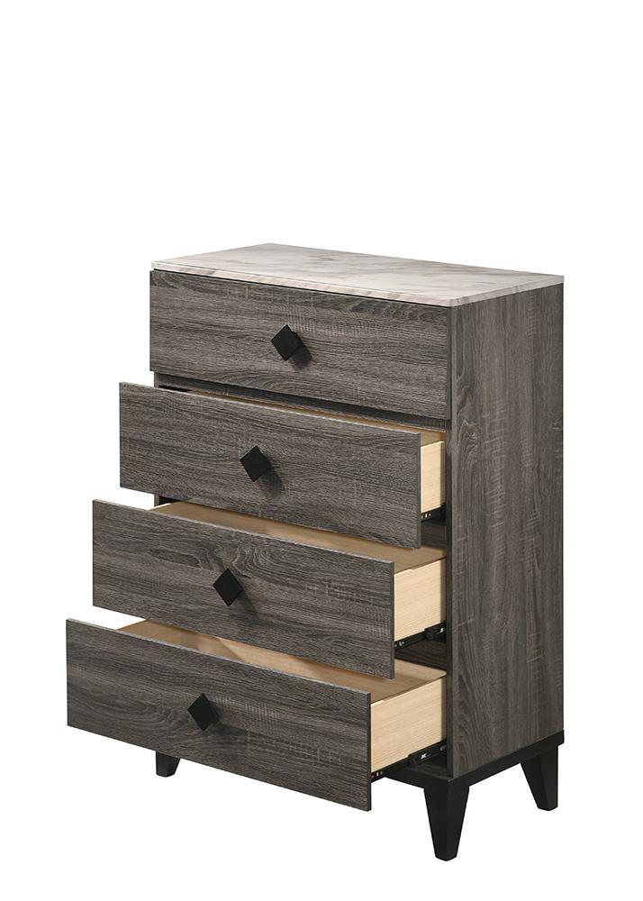 ACME Furniture - Avantika Chest - Engineered Stone & Rustic Gray Oak - 27676 veiw 4