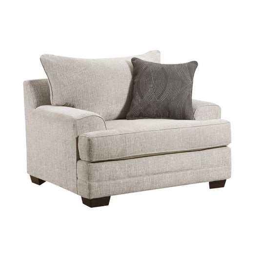 ACME Furniture - Avedia - Chair w/1 Pillow - Beige/Gray Chenille - 55807 view 1