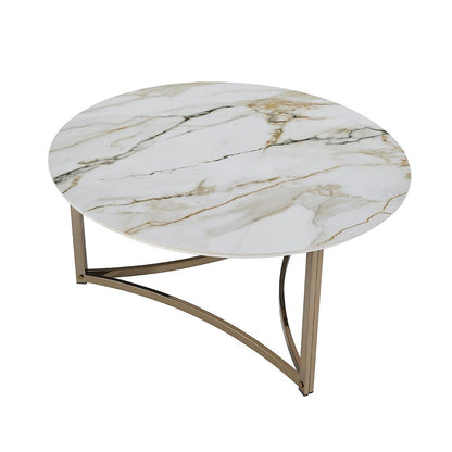 ACME Furniture - Aziz Coffee Table - Sintered Stone Top & Champagne Finish - LV02825 veiw 3