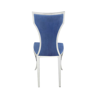 ACME Furniture - Azriel Side Chair (Set of 2) - Blue Velvet & Mirroed Silver - DN01192 veiw 4