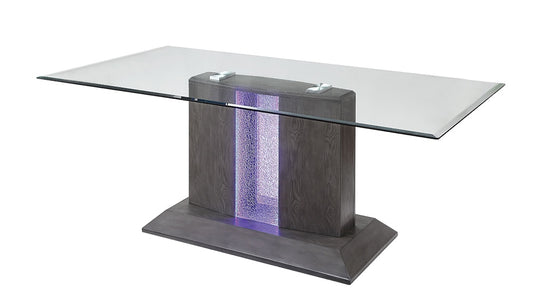 ACME Furniture - Belay (Bernice) Dining Table - Gray Oak & Glass Top - 72290 veiw 1