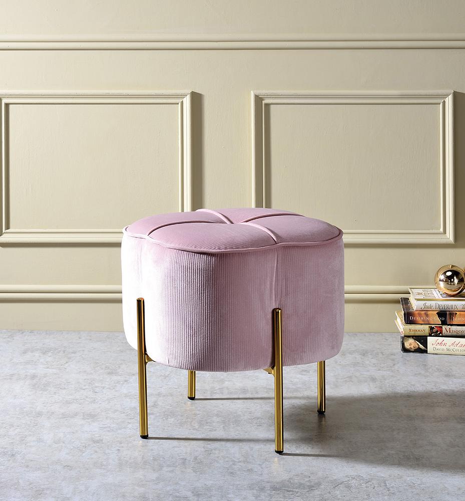 ACME Furniture - Bergia Ottoman - Blush Pink Velvet - 96462 veiw 1