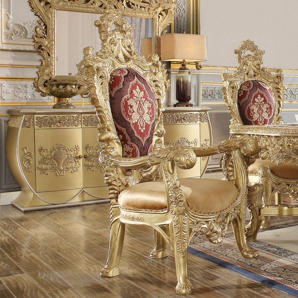 ACME Furniture - Bernadette Arm Chair (Set of 2) - Pattern & Gold - DN01472 view 8