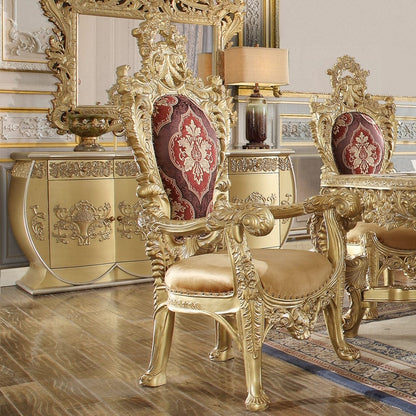 ACME Furniture - Bernadette Arm Chair (Set of 2) - Pattern & Gold - DN01472 view 8