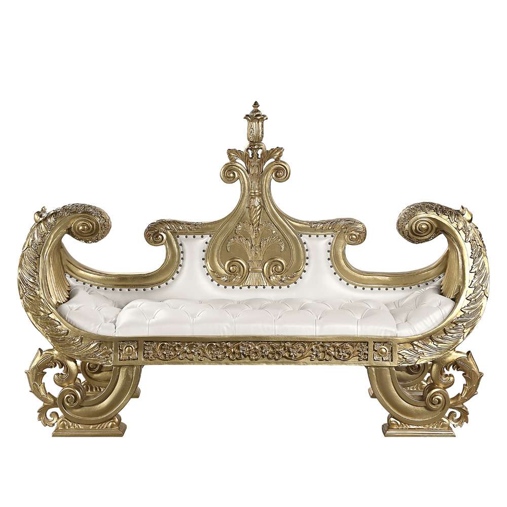 ACME Furniture - Bernadette Bench - White & Gold - BD01480 veiw 3