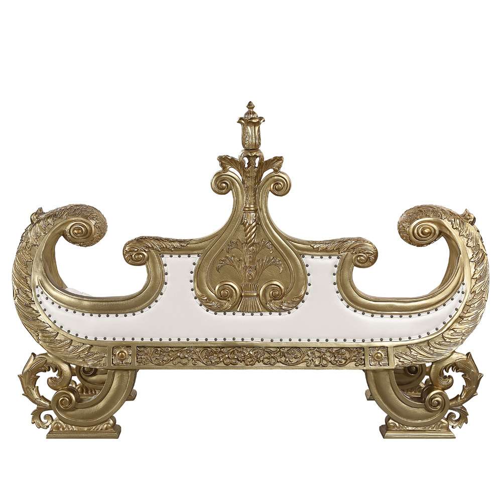 ACME Furniture - Bernadette Bench - White & Gold - BD01480 veiw 5