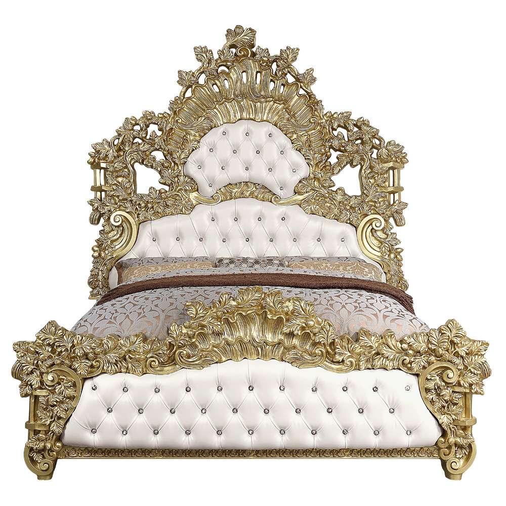 ACME Furniture - Bernadette Eastern King Bed - White & Gold - BD01474EK view 2