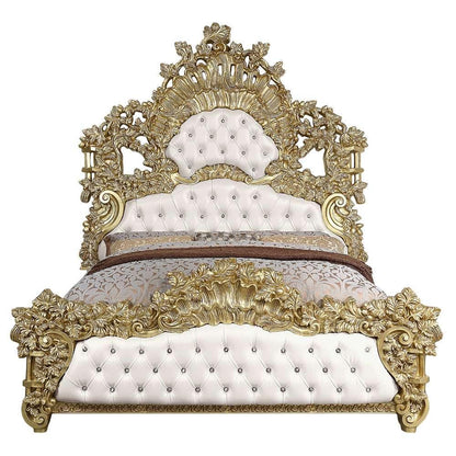 ACME Furniture - Bernadette Eastern King Bed - White & Gold - BD01474EK view 2