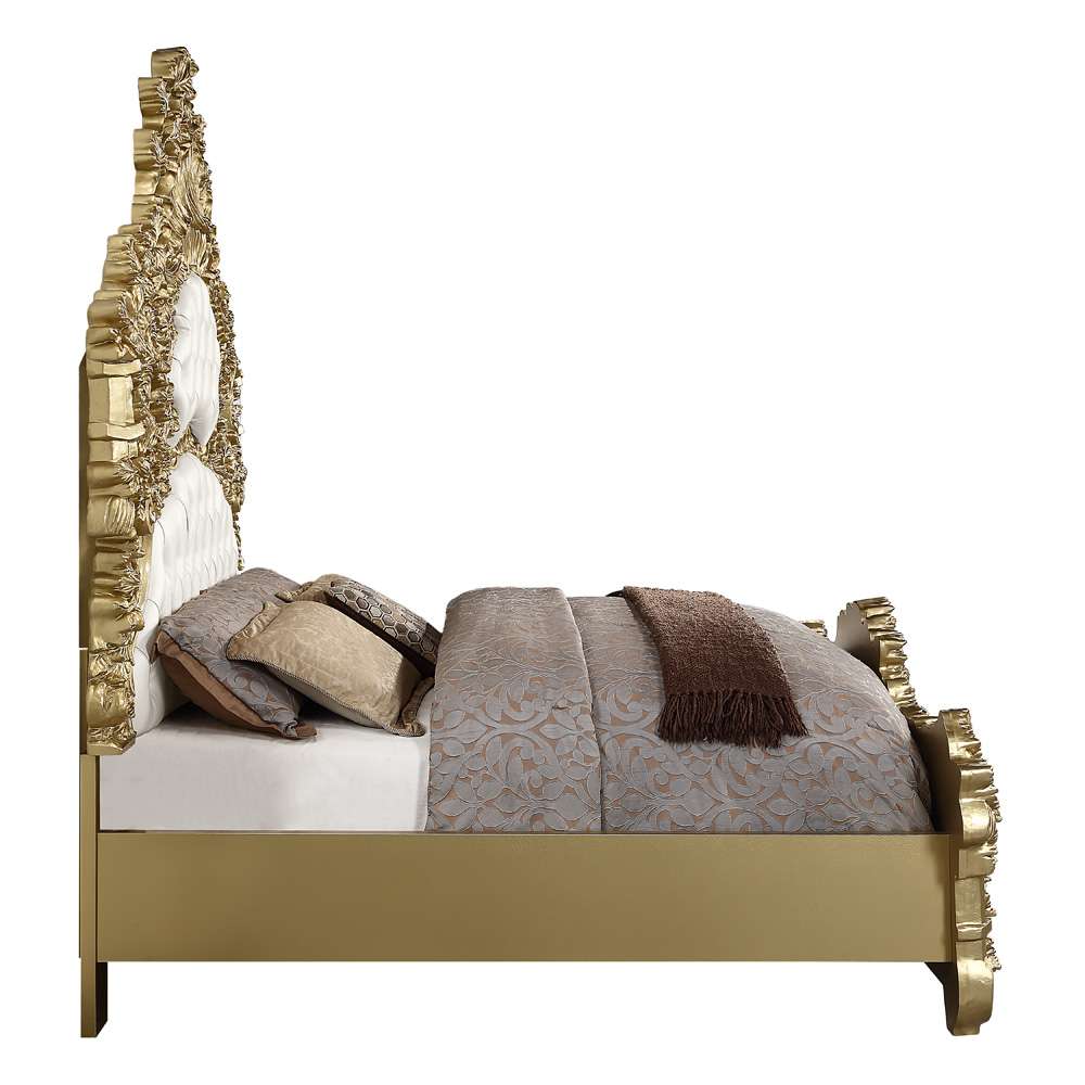 ACME Furniture - Bernadette Eastern King Bed - White & Gold - BD01474EK view 3