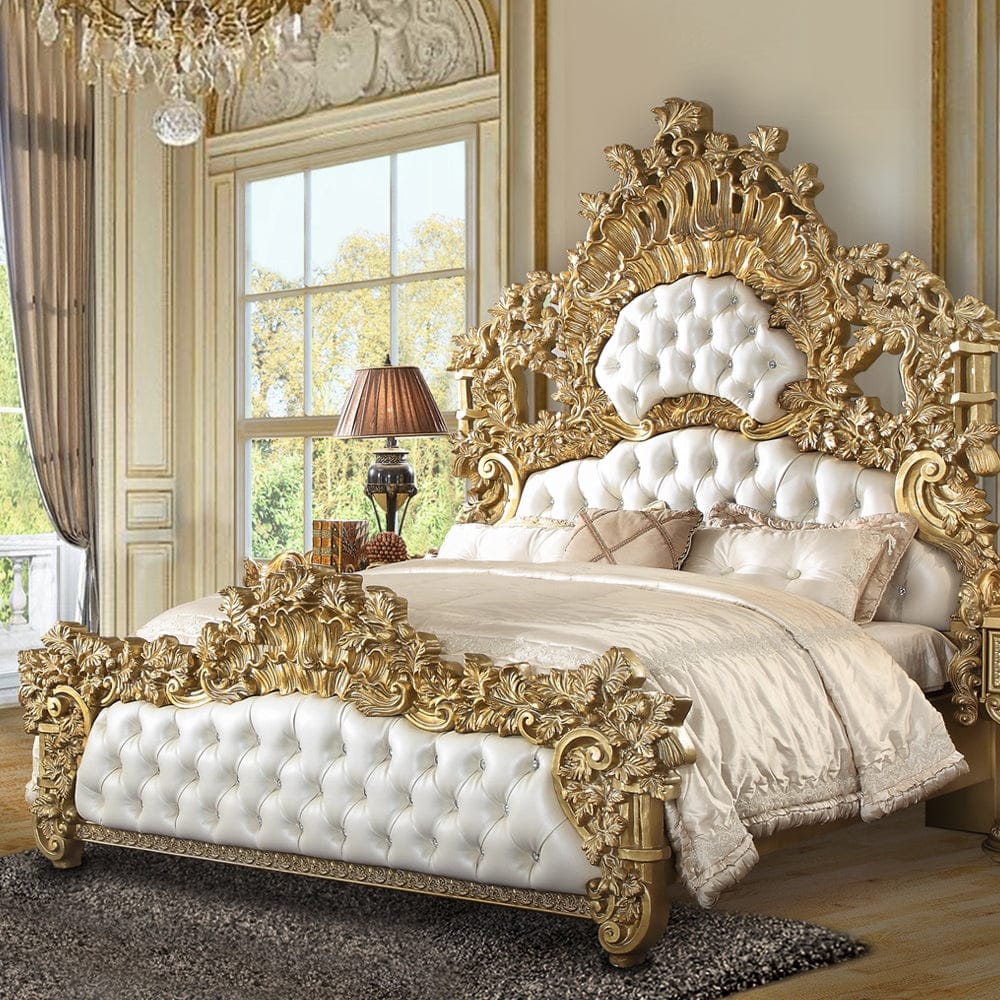 ACME Furniture - Bernadette Eastern King Bed - White & Gold - BD01474EK view 5