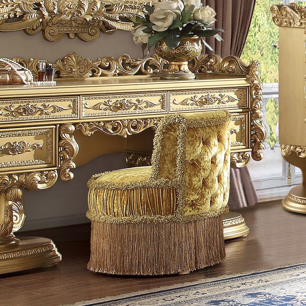ACME Furniture - Bernadette Vanity Stool - Gold Velvet - BD01478 view 5