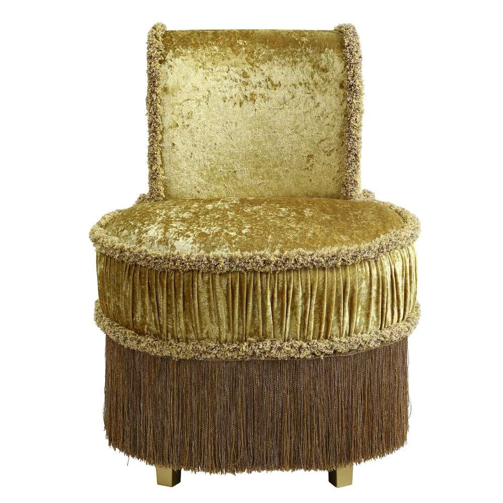 ACME Furniture - Bernadette Vanity Stool - Gold Velvet - BD01478 veiw 2
