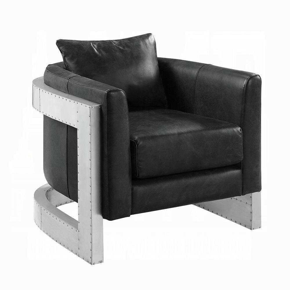 ACME Furniture - Betla Accent Chair - Black Top Grain Leather - AC01986 veiw 1