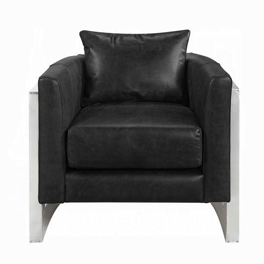 ACME Furniture - Betla Accent Chair - Black Top Grain Leather - AC01986 veiw 2