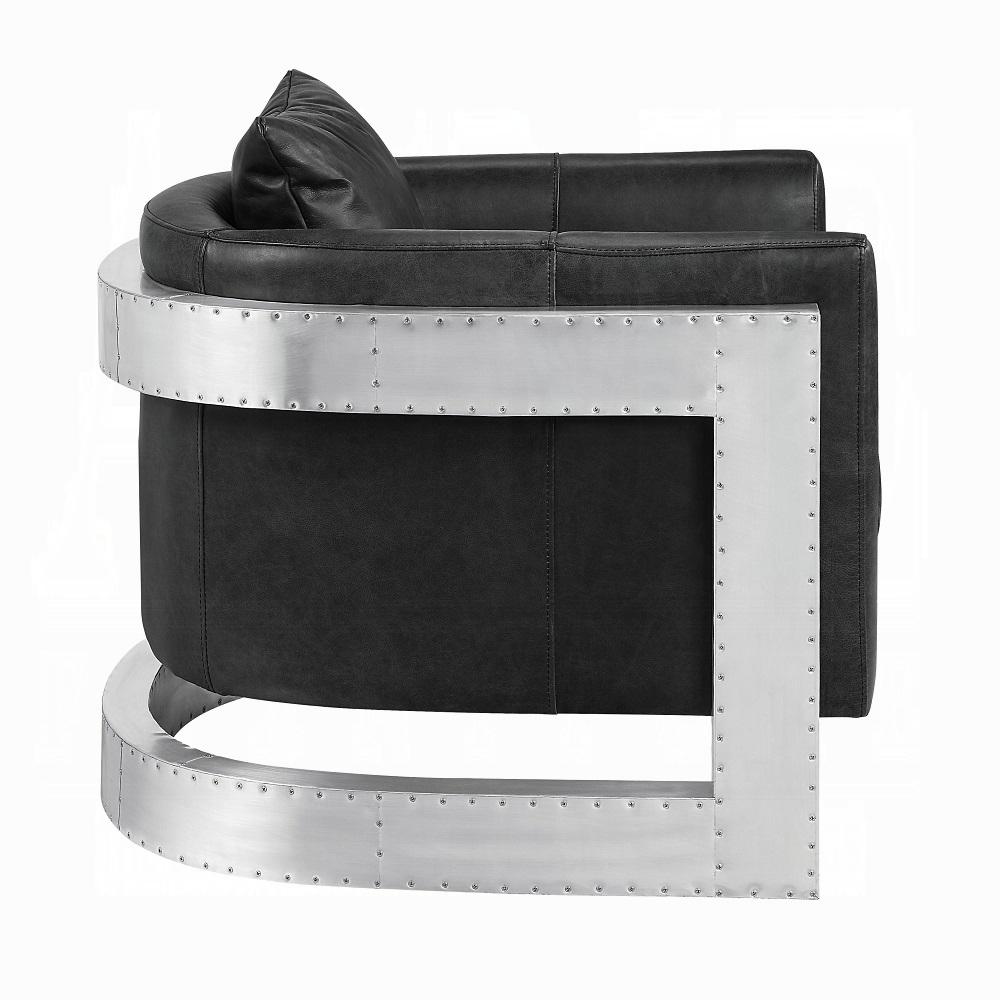 ACME Furniture - Betla Accent Chair - Black Top Grain Leather - AC01986 veiw 3