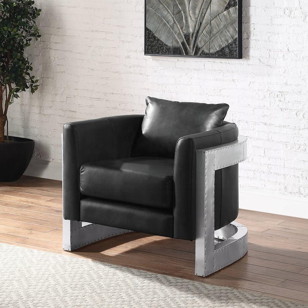 ACME Furniture - Betla Accent Chair - Black Top Grain Leather - AC01986 veiw 6