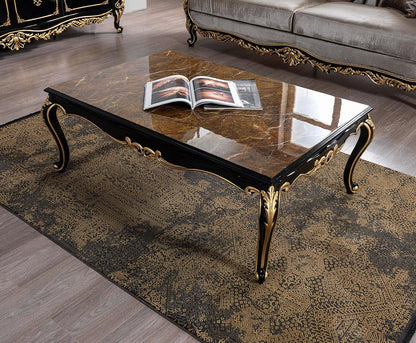ACME Furniture - Betria Coffee Table - Engineered Stone & Black Finish - LV01890 veiw 1