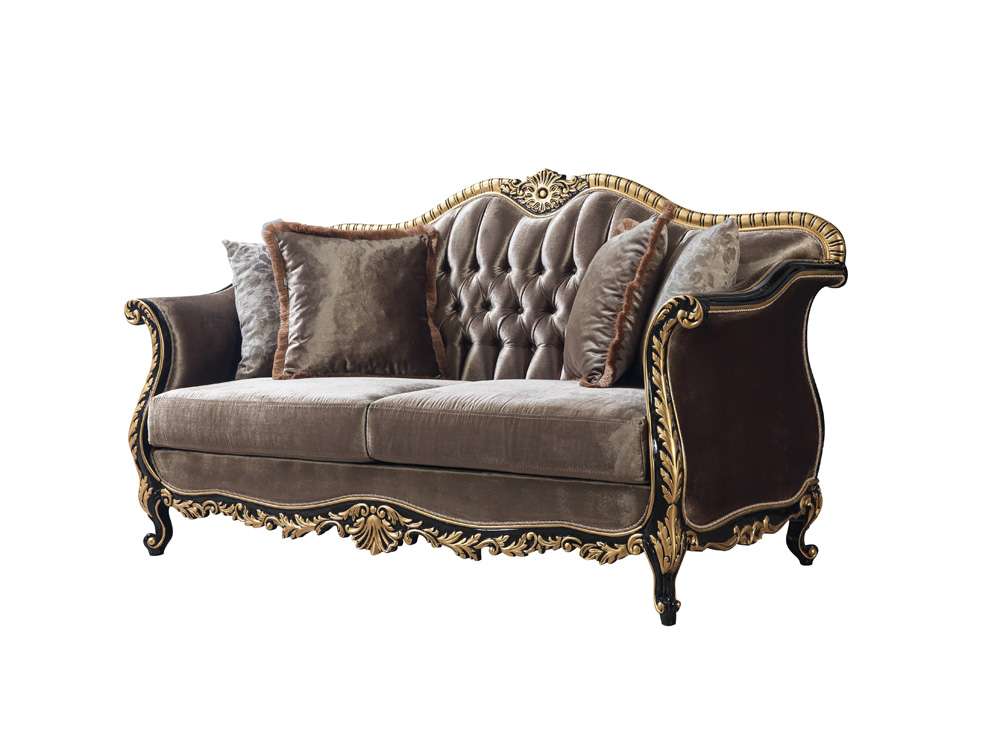 ACME Furniture - Betria Loveseat w/4 Pillows - Light Green Velvet - LV01888_CLOSEOUT view 1