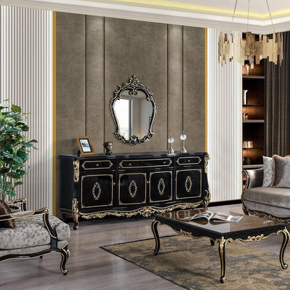 ACME Furniture - Betria Mirror - Gold & Black Finish - AC01893 veiw 4