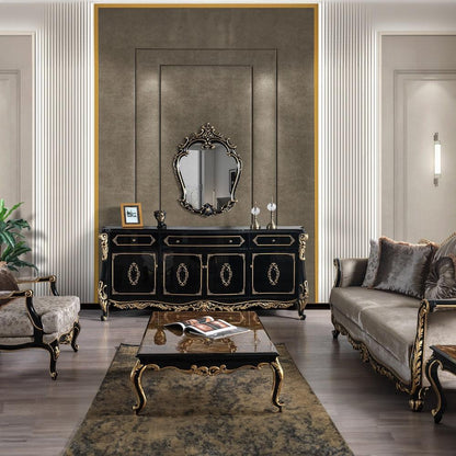 ACME Furniture - Betria Mirror - Gold & Black Finish - AC01893 veiw 5