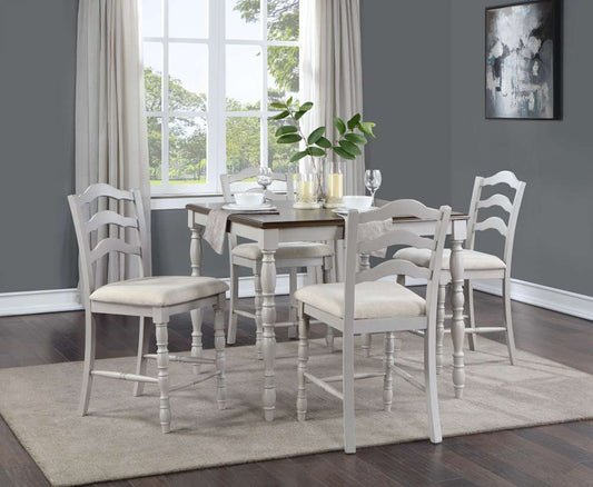 ACME Furniture - Bettina 5 PC Pack Counter Height Set - Gray & Weathered Oak - DN01439 veiw 1