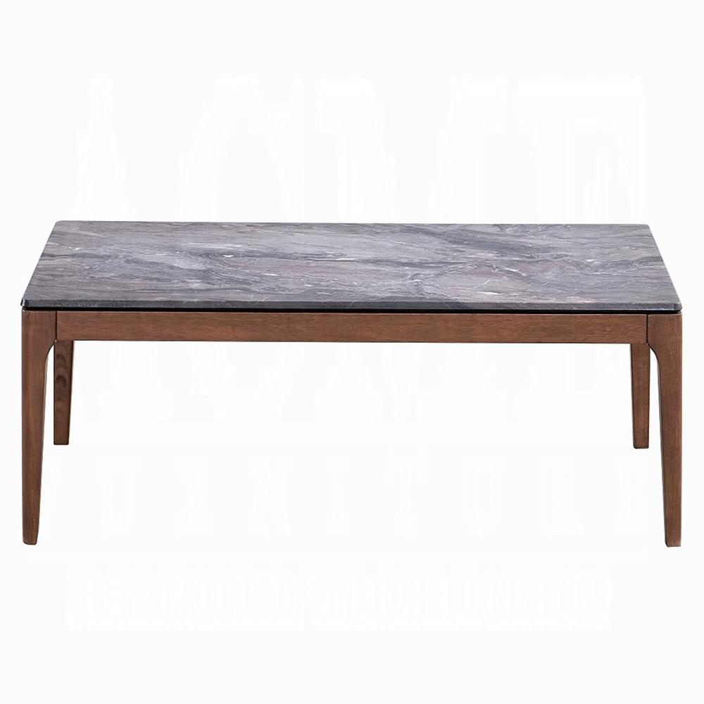 ACME Furniture - Bevis Coffee Table - Engineered Stone & Walnut Finish - LV02645 veiw 2