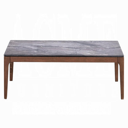 ACME Furniture - Bevis Coffee Table - Engineered Stone & Walnut Finish - LV02645 veiw 2