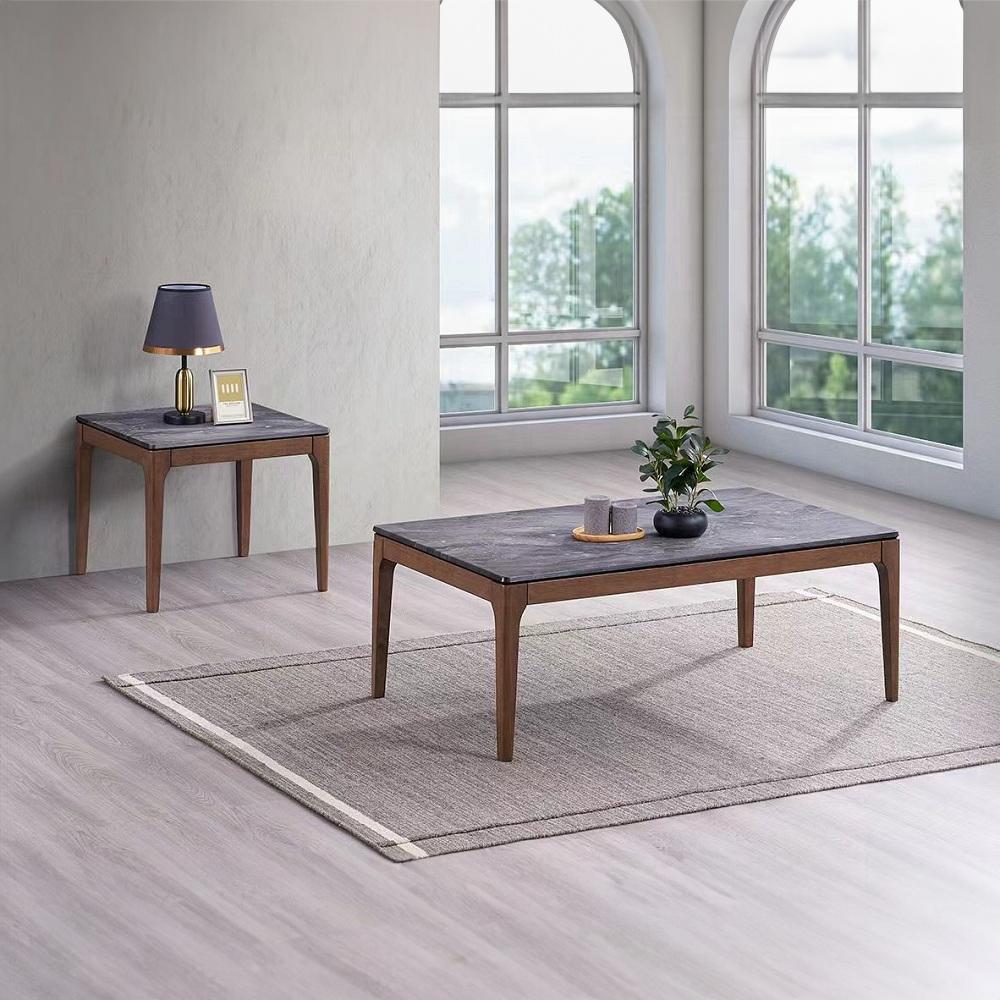 ACME Furniture - Bevis Coffee Table - Engineered Stone & Walnut Finish - LV02645 veiw 5