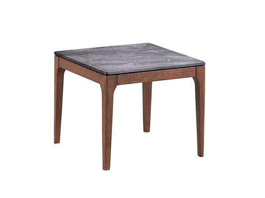 ACME Furniture - Bevis End Table - Engineered Stone & Walnut Finish - LV02646 veiw 1