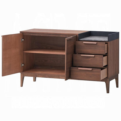 ACME Furniture - Bevis Server - Engineered Stone & Walnut Finish - DN02419 veiw 3