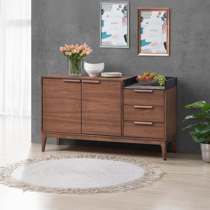 ACME Furniture - Bevis Server - Engineered Stone & Walnut Finish - DN02419 veiw 4