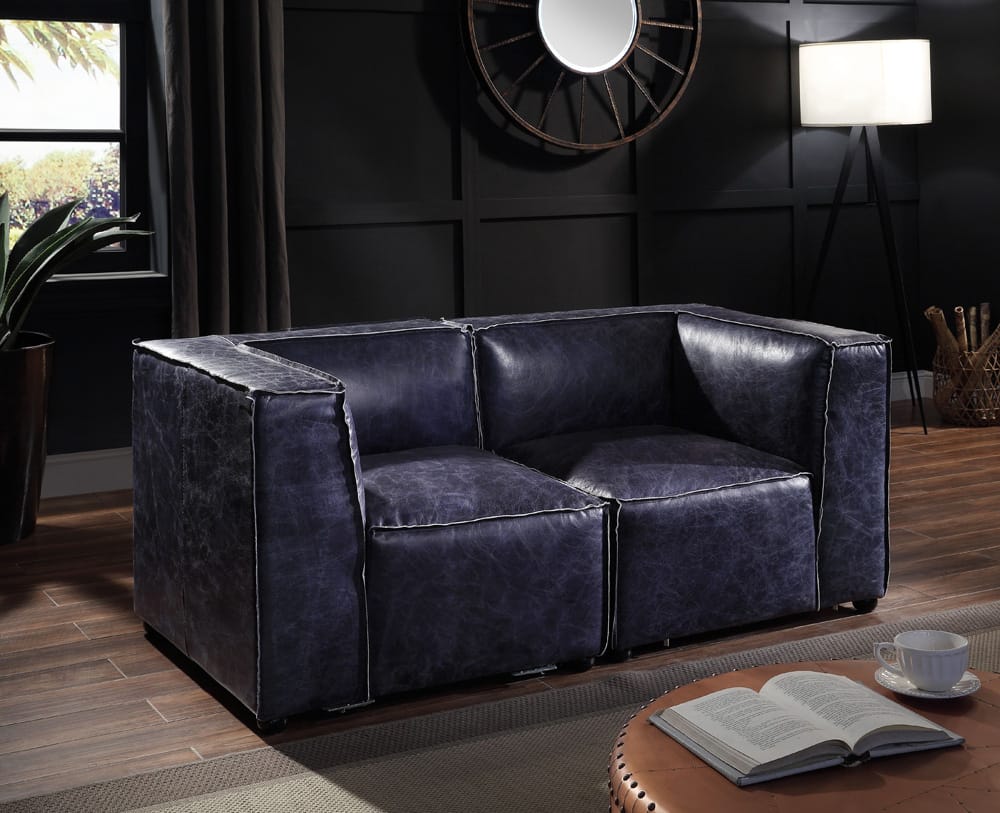 ACME Furniture - Birdie - Modular - Wedge - Vintage Blue Top Grain Leather - 56597 view 4