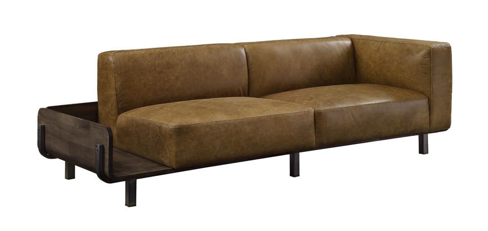 ACME Furniture - Blanca - Sofa - Chestnut Top Grain Leather & Rustic Oak - 56500 view 1