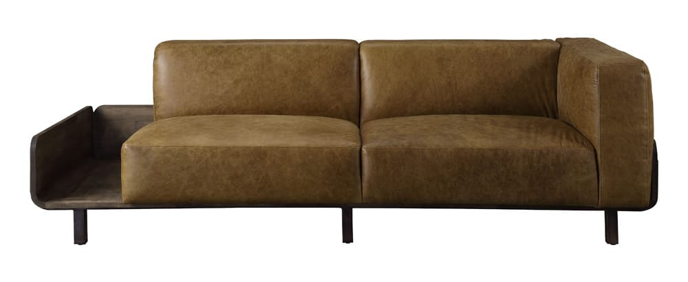 ACME Furniture - Blanca - Sofa - Chestnut Top Grain Leather & Rustic Oak - 56500 view 2