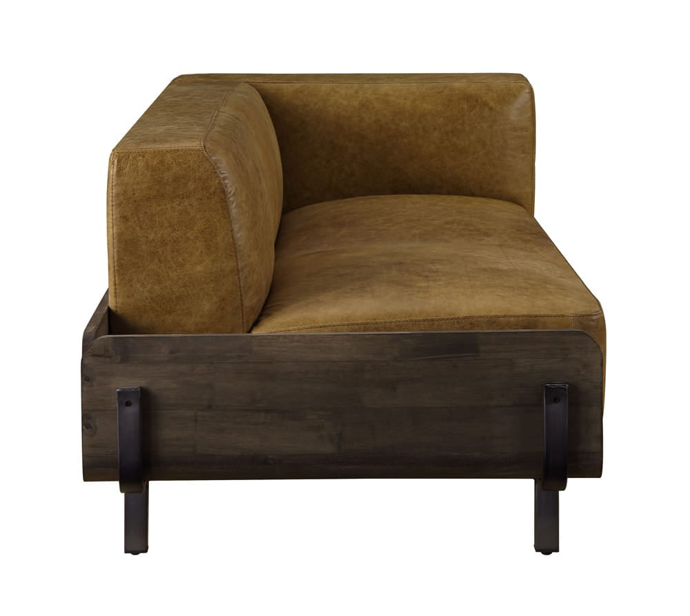 ACME Furniture - Blanca - Sofa - Chestnut Top Grain Leather & Rustic Oak - 56500 view 3