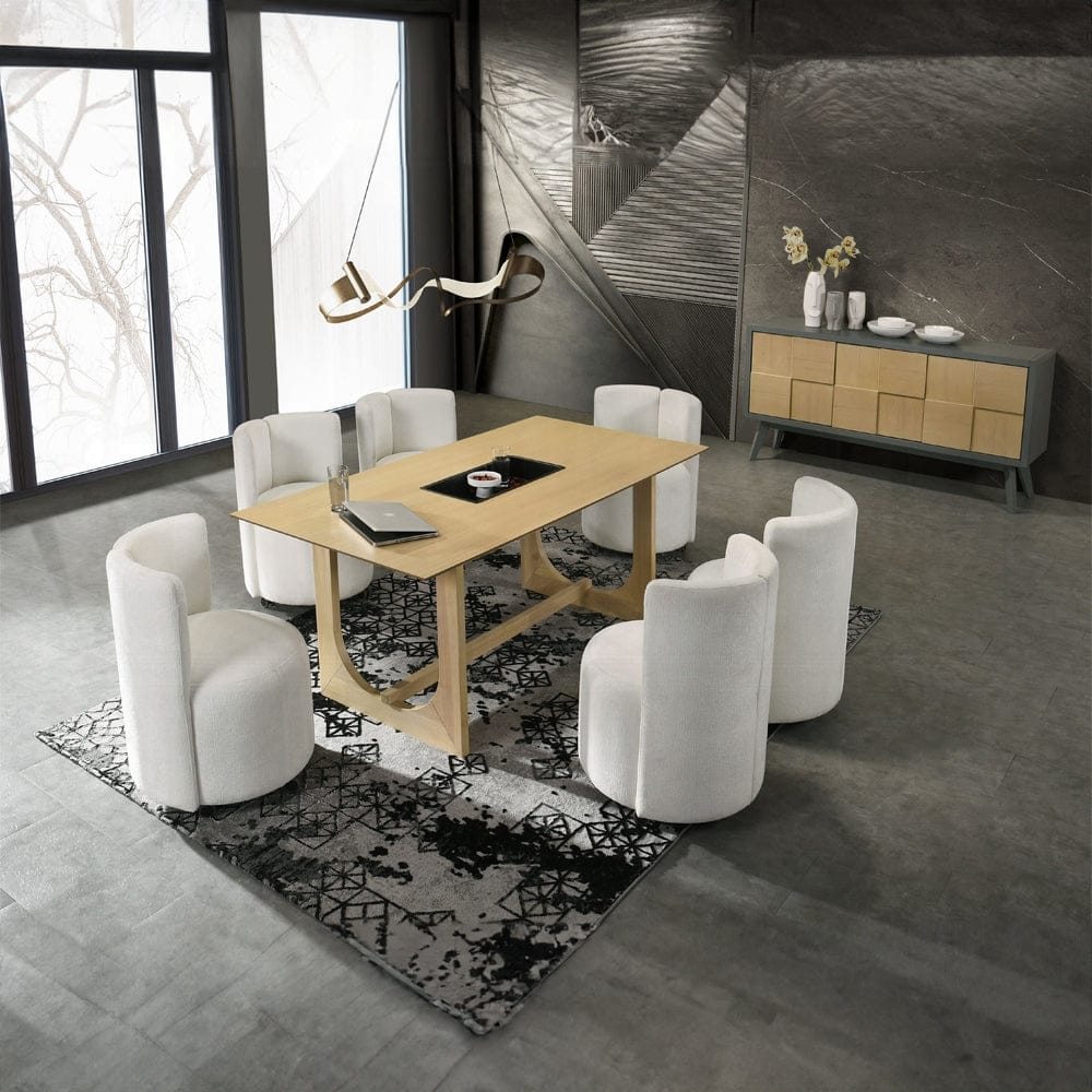 ACME Furniture - Blayde Side Chair w/Swivel (Set of 2) - White Fabric - DN02866 view 6