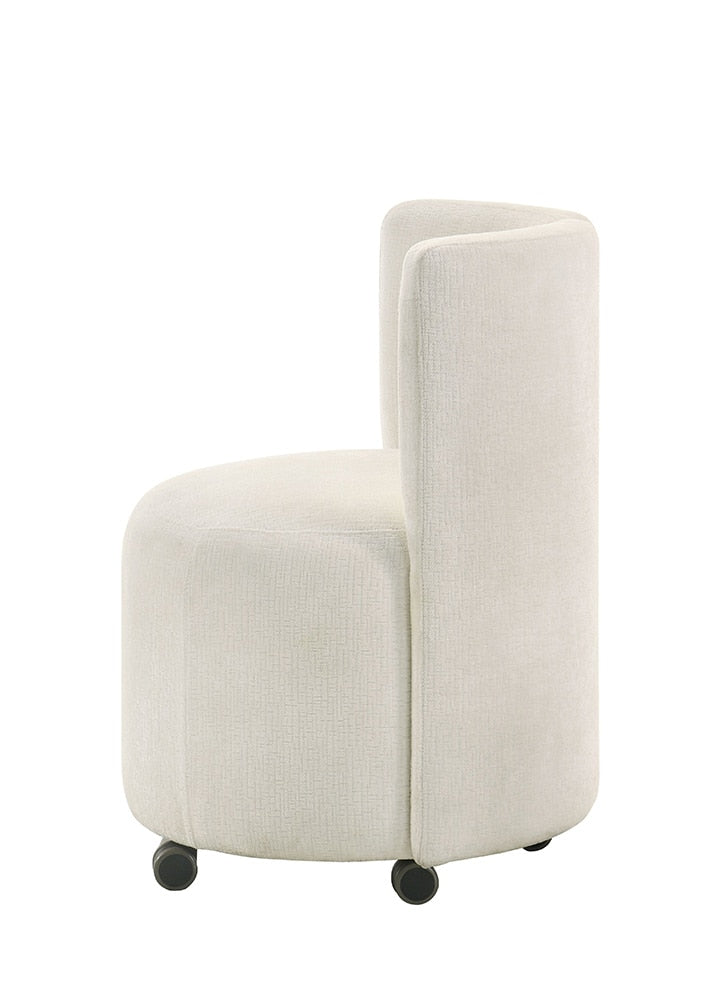 ACME Furniture - Blayde Side Chair w/Swivel (Set of 2) - White Fabric - DN02866 veiw 3