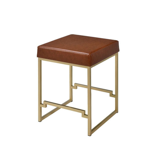 ACME Furniture - Boice - Counter Height Stool (1Pc) - Light Brown PU & Gold - 96717 view 1