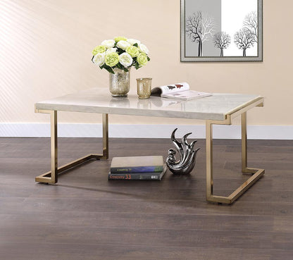 ACME Furniture - Boice II Coffee Table - Engineered Stone Top & Champagne - 82870 veiw 1