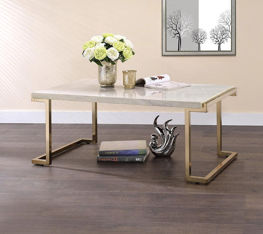 ACME Furniture - Boice II Coffee Table - Engineered Stone Top & Champagne - 82870 veiw 1