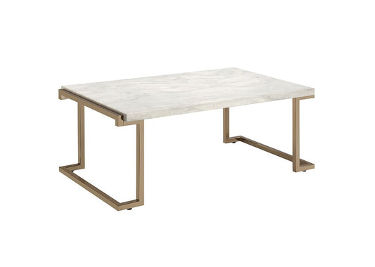 ACME Furniture - Boice II Coffee Table - Engineered Stone Top & Champagne - 82870 veiw 2