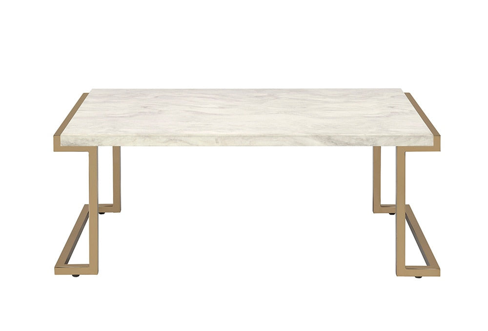 ACME Furniture - Boice II Coffee Table - Engineered Stone Top & Champagne - 82870 veiw 5